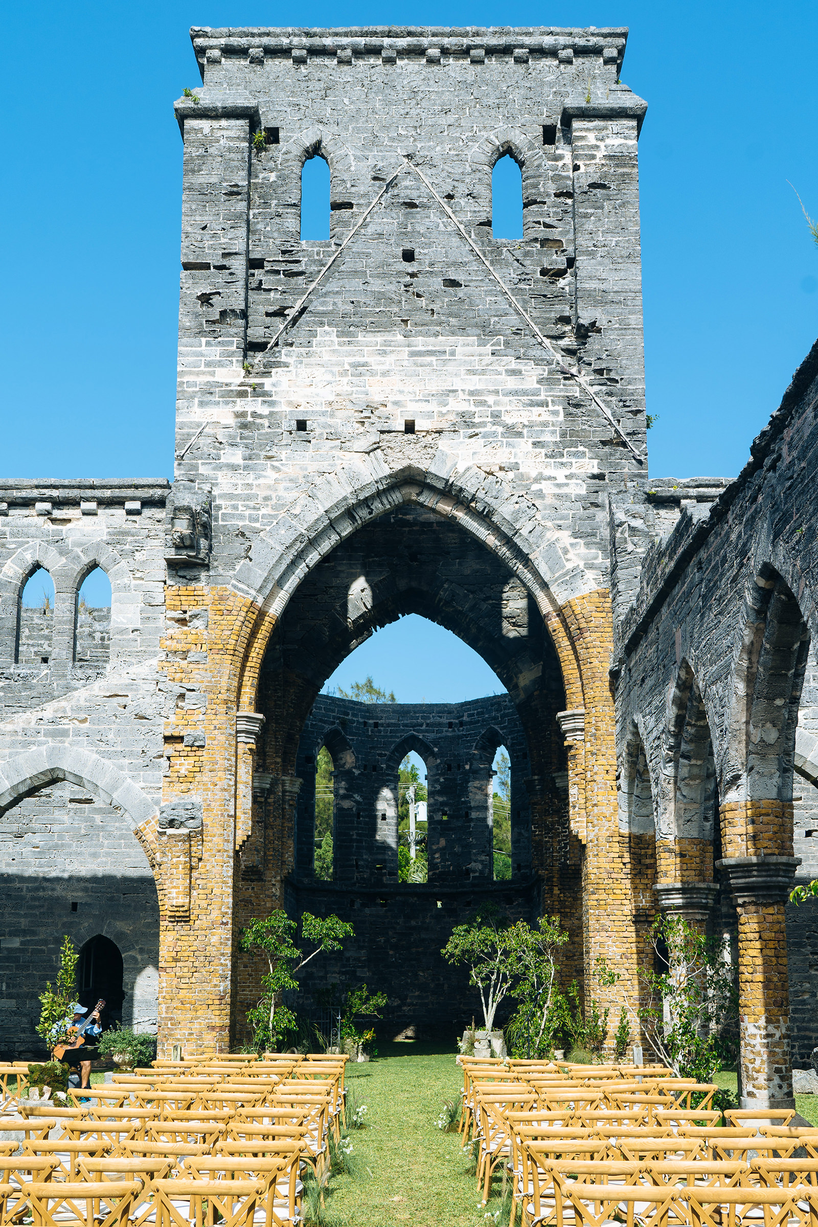 The wedding of Octavia & Matt at The Unfinished Church, St. George's
