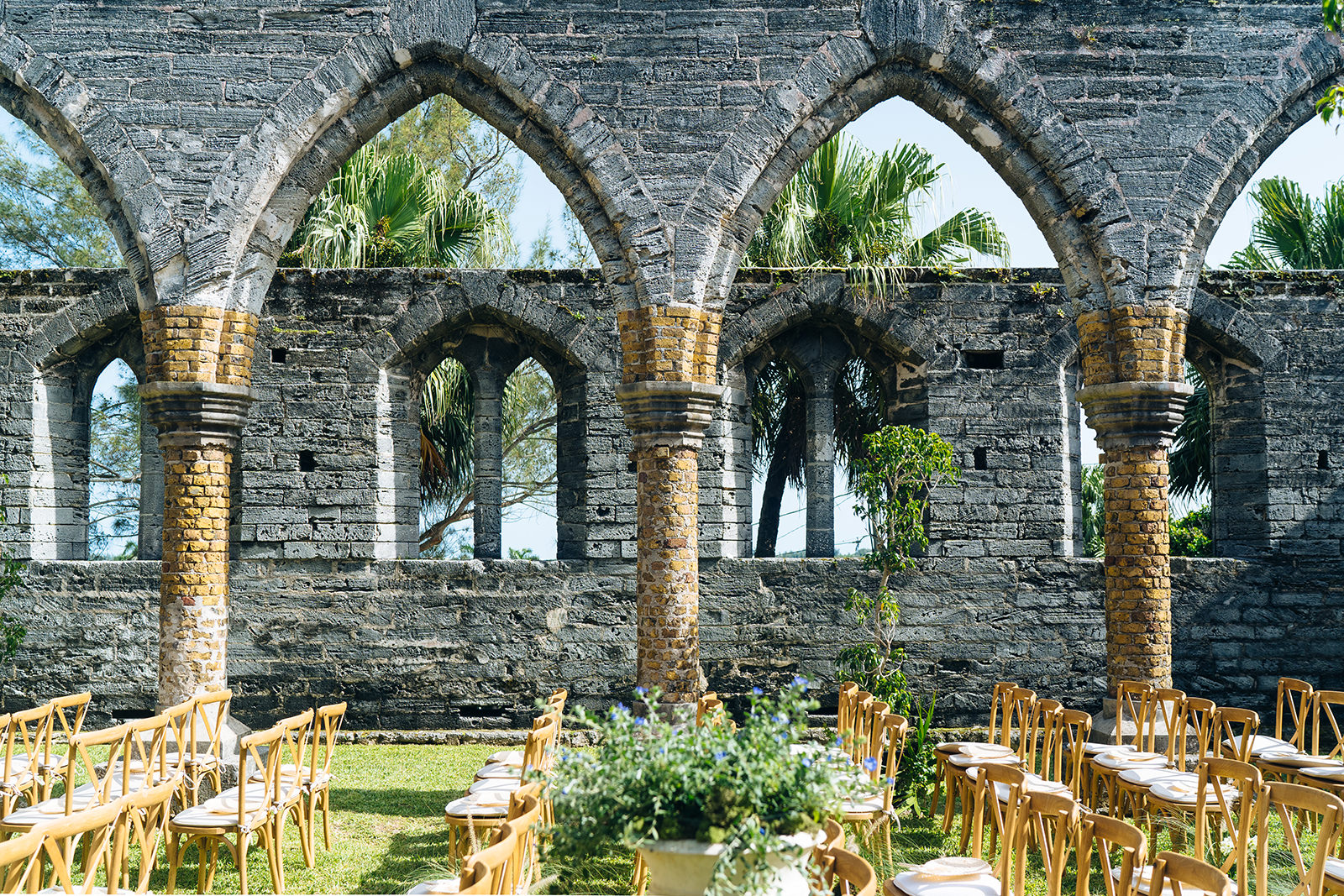 The wedding of Octavia & Matt at The Unfinished Church, St. George's