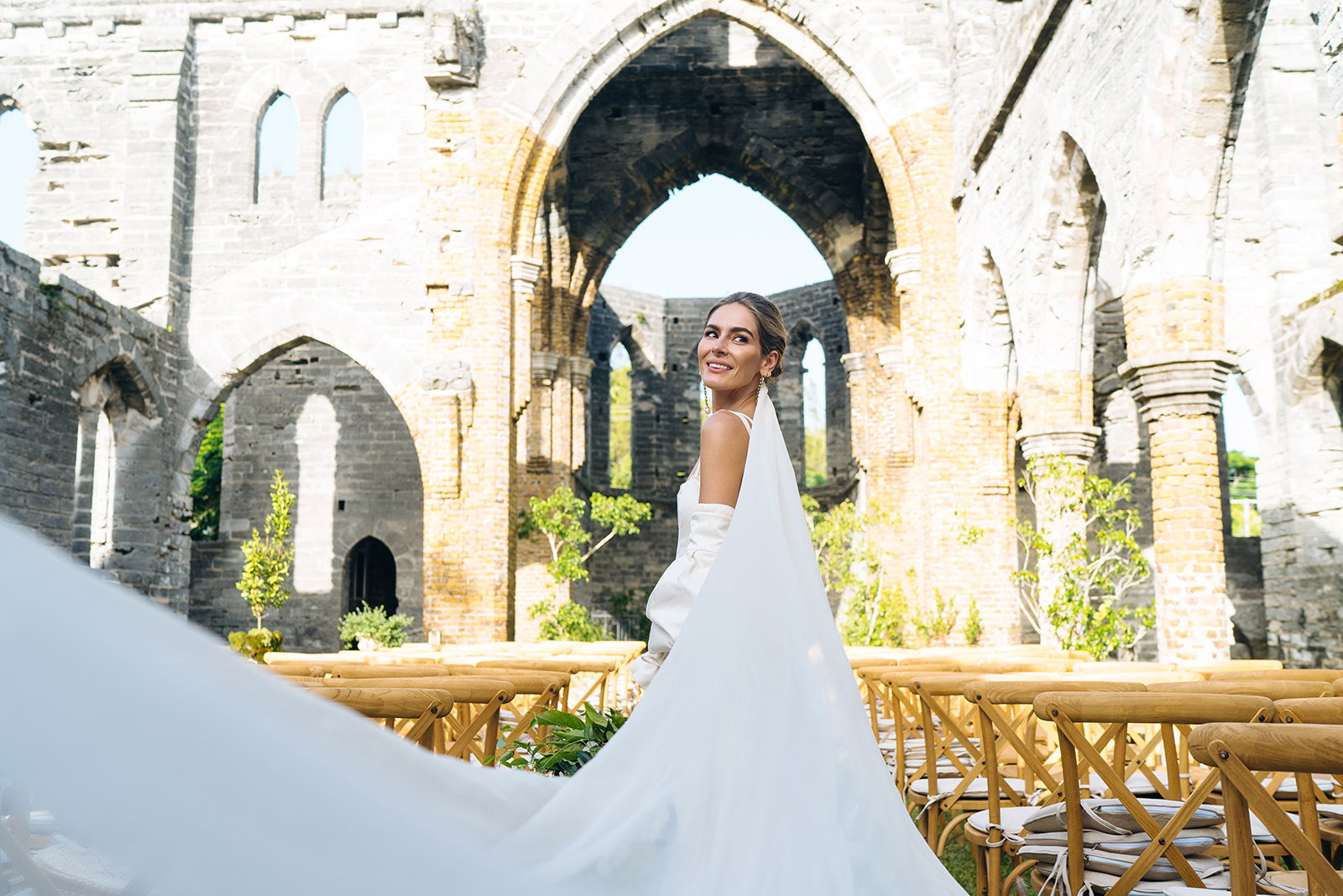 The wedding of Octavia & Matt at The Unfinished Church, St. George's