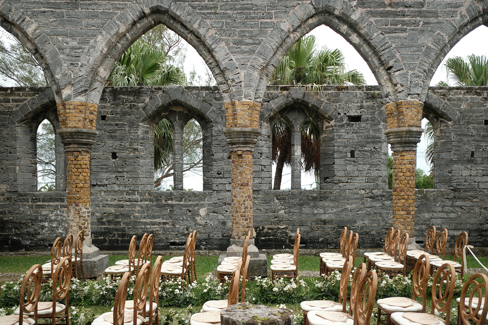 The wedding of Zoe & Omar at The Unfinished Church, St. George's
